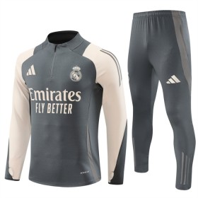 Real Madrid Sweat d'Entraînement Quart-Zip Grise 2024-25